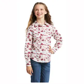 10039507 Ariat Girl's Yuma Long Sleeve Snap Shirt - Landscape