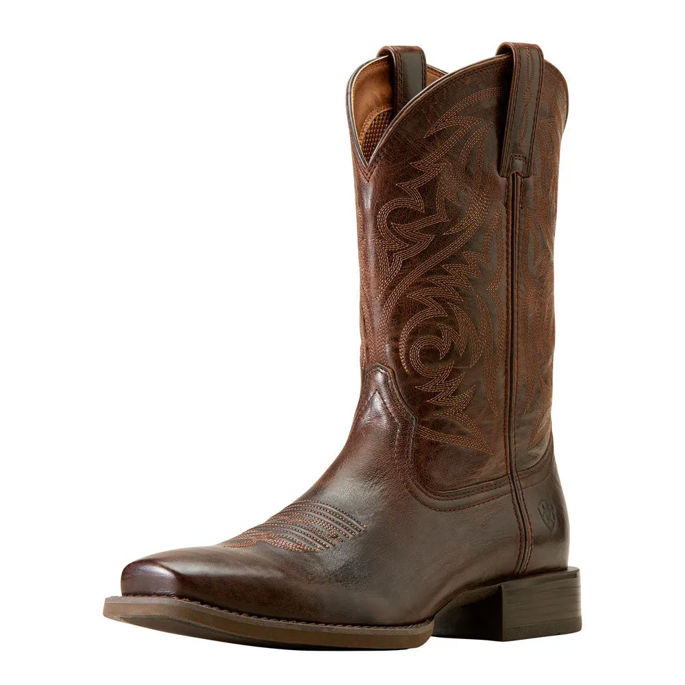 10050990 Ariat Men's Sport Herdsman Cowboy Boot - Burnished Chocolate