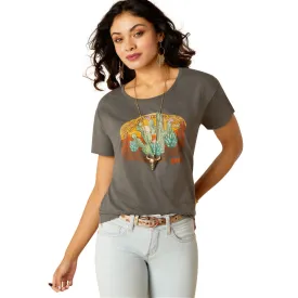 10051440 Ariat Women's Buckle Up Short Sleeve T-Shirt - Graphite