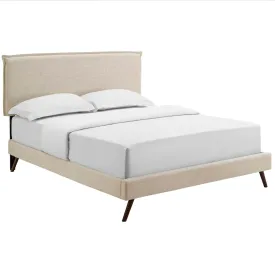 Amaris Queen Fabric Platform Bed with Round Splayed Legs By Modway - MOD-5904 - Beige