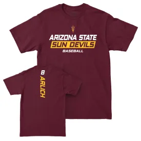 Arizona State Baseball Maroon Rush Tee  - Max Arlich