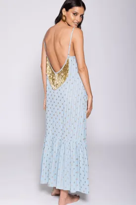 Backless Kara Dress in Blue