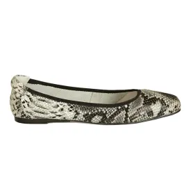 Barnes - Grey Snakeprint Leather Ballet Flats