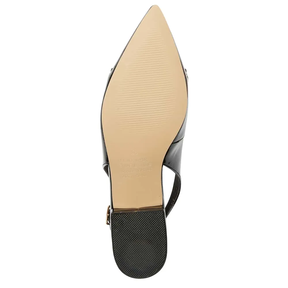 Becky Flat in Black Patent