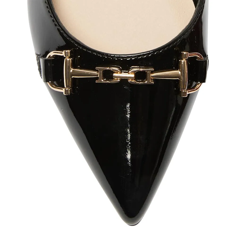 Becky Flat in Black Patent