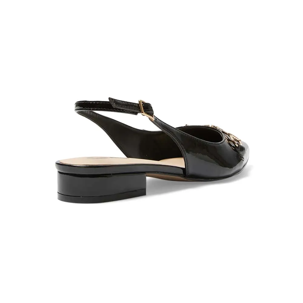 Becky Flat in Black Patent