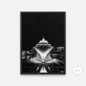 Black & White Yacht Poster PRINTABLE WALL ART, Luxury Fashion Poster, Sailing Poster, Success Poster, Monte Carlo Poster, Glam Wall Art, Luxury Aesthetic