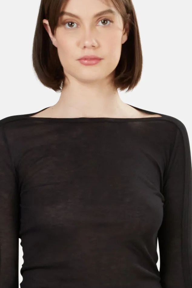 Black T by Alexander Wang Boat Neck LS