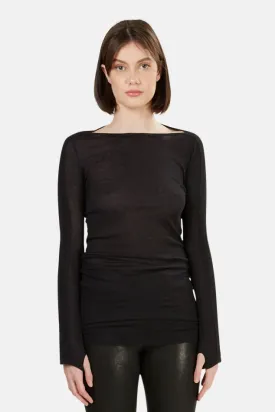 Black T by Alexander Wang Boat Neck LS