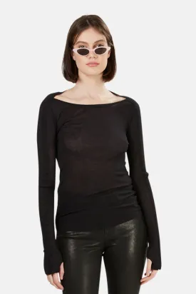 Black T by Alexander Wang Boat Neck LS