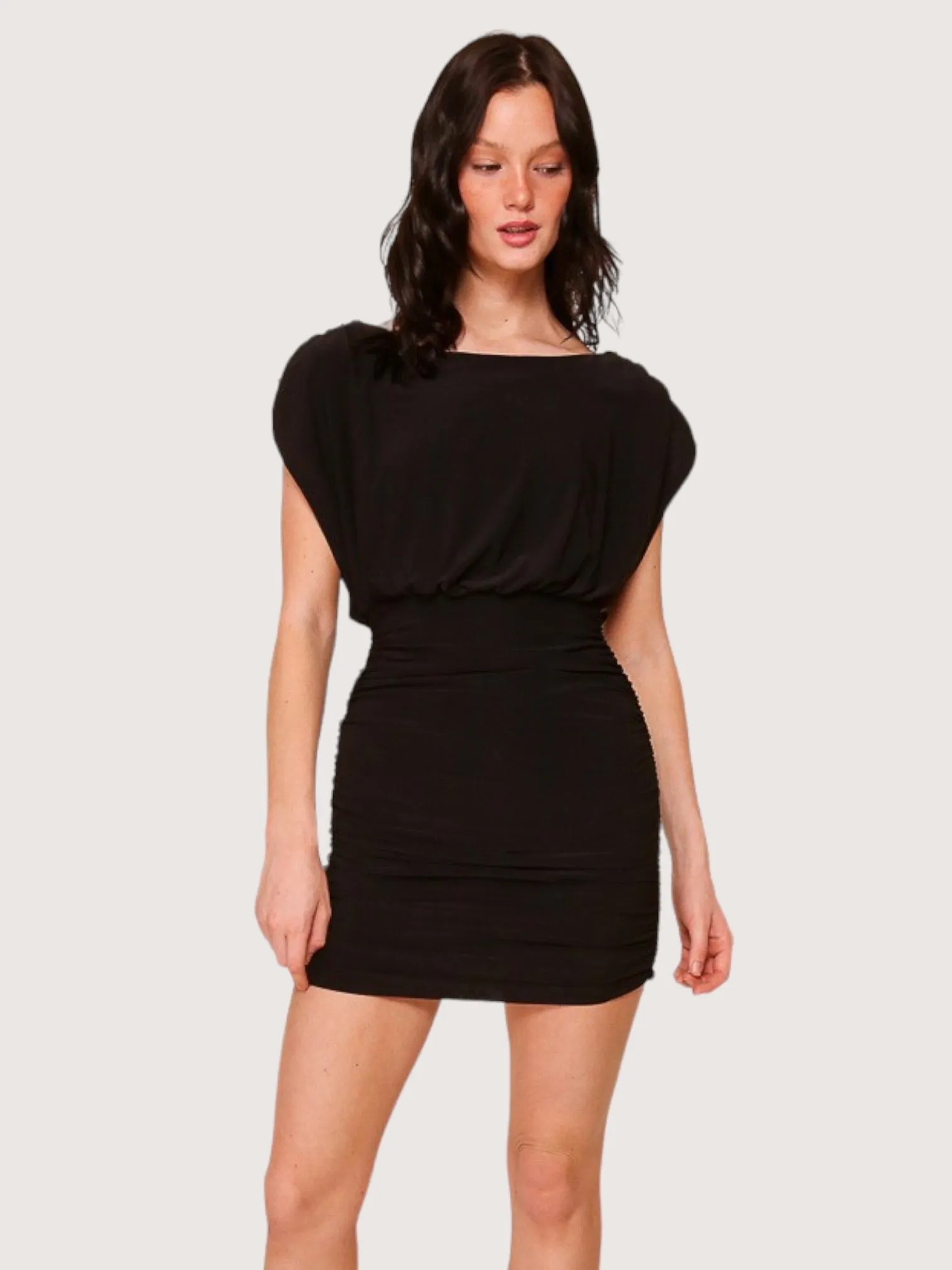 Boat Neck Mini Dress