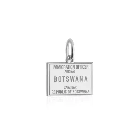 Botswana Passport Stamp Charm Silver