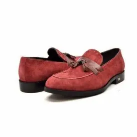 British Walkers Space Men's Burgundy Leather Loafers