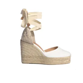 Castaner Carina 8ED White Platform Wedge Espadrilles