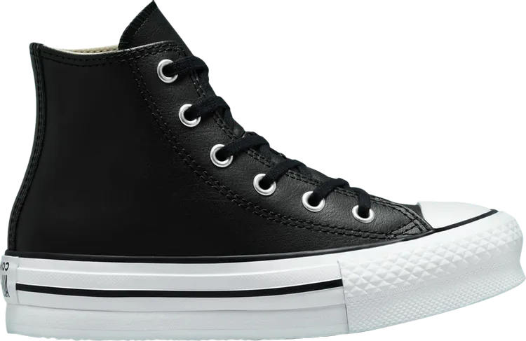 Converse Chuck Taylor All Star Lift Platform Leather High Black Natural Ivory Sneakers