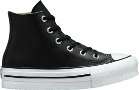 Converse Chuck Taylor All Star Lift Platform Leather High Black Natural Ivory Sneakers