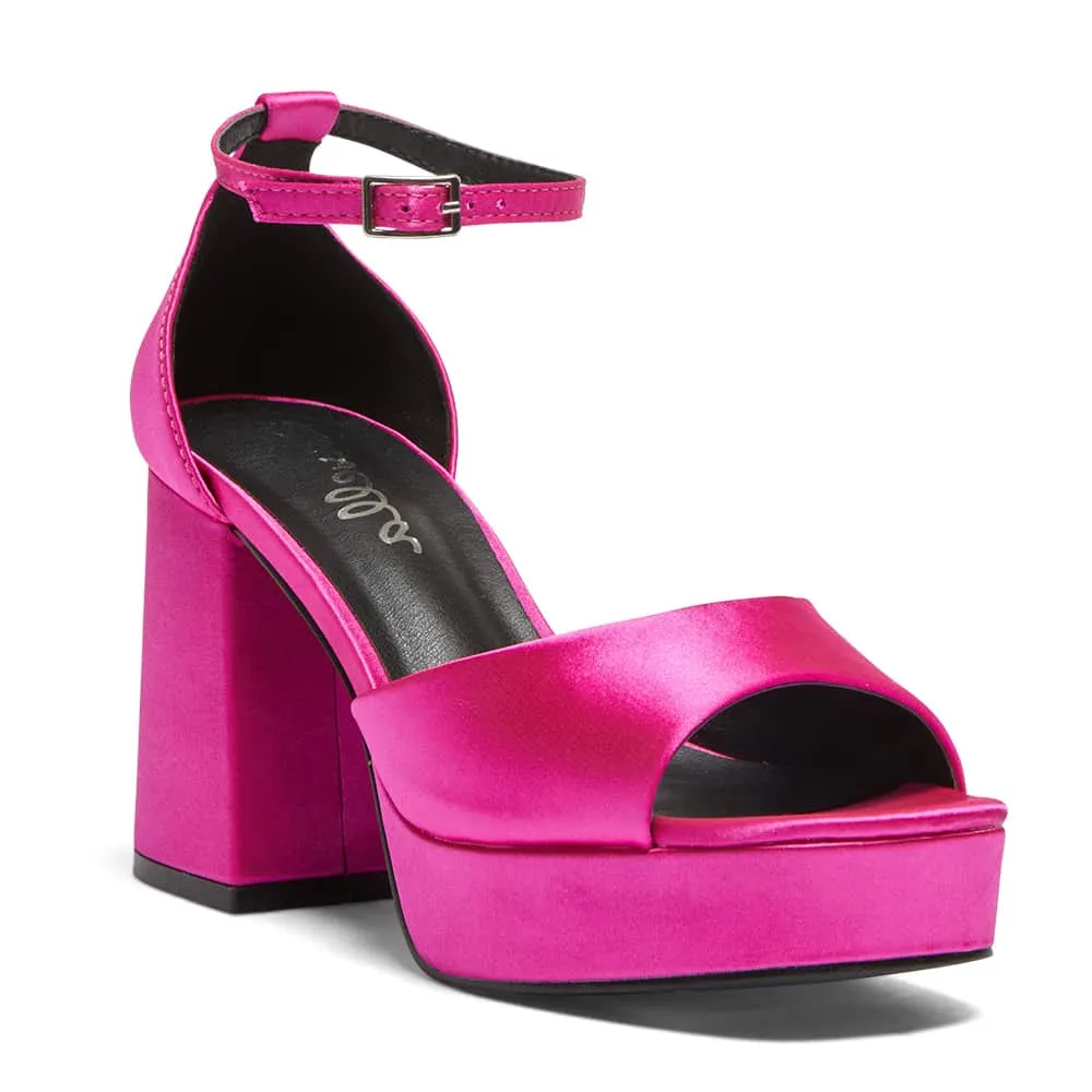 Crystal Heel in Pink Satin