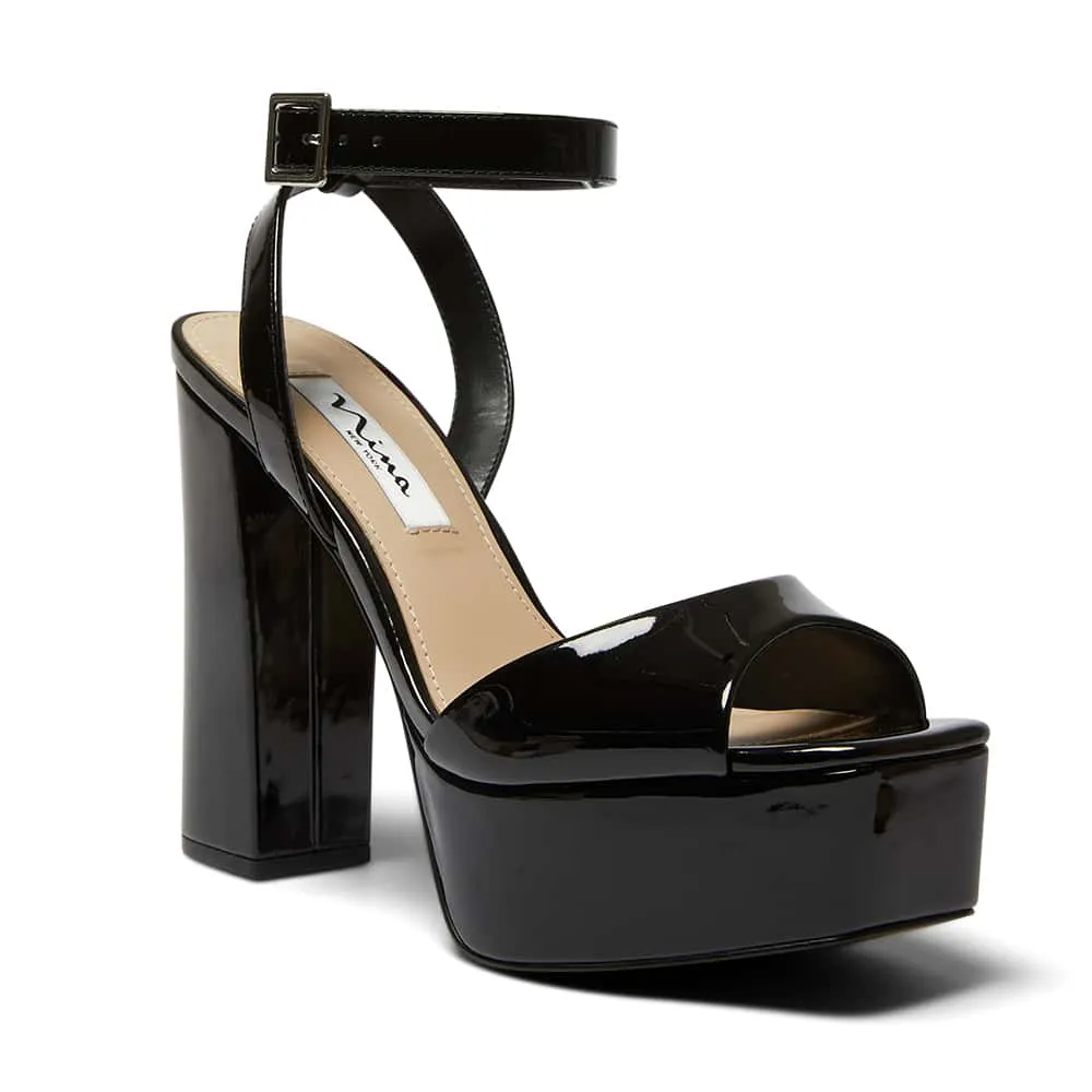 Danitza Heel in Black Crystal Patent