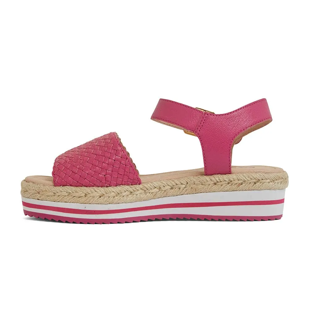 Debbie Sandal in Pink Weave Leather