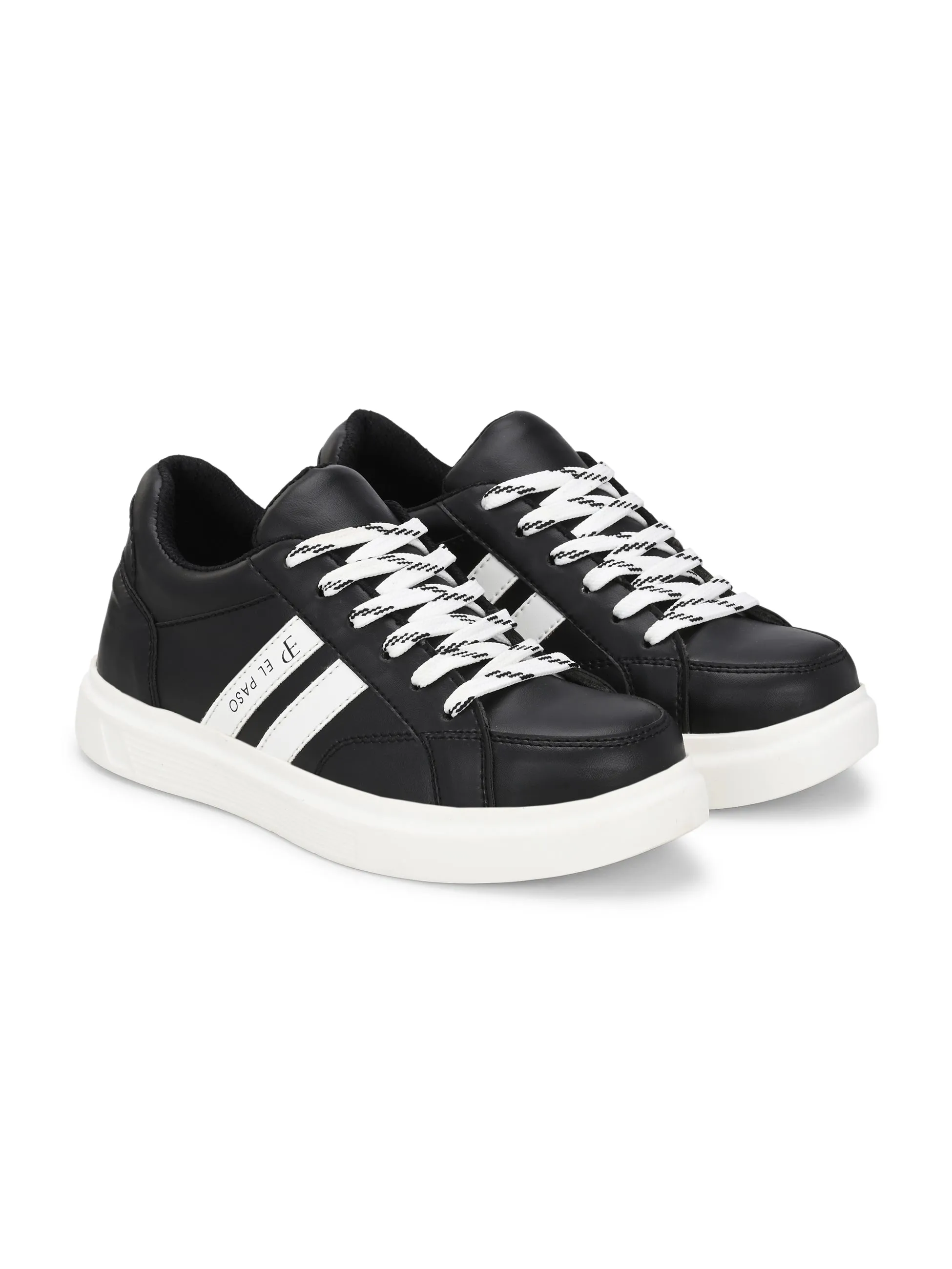 EL PASO Faux Leather Casual Lace Up Sneakers For Women