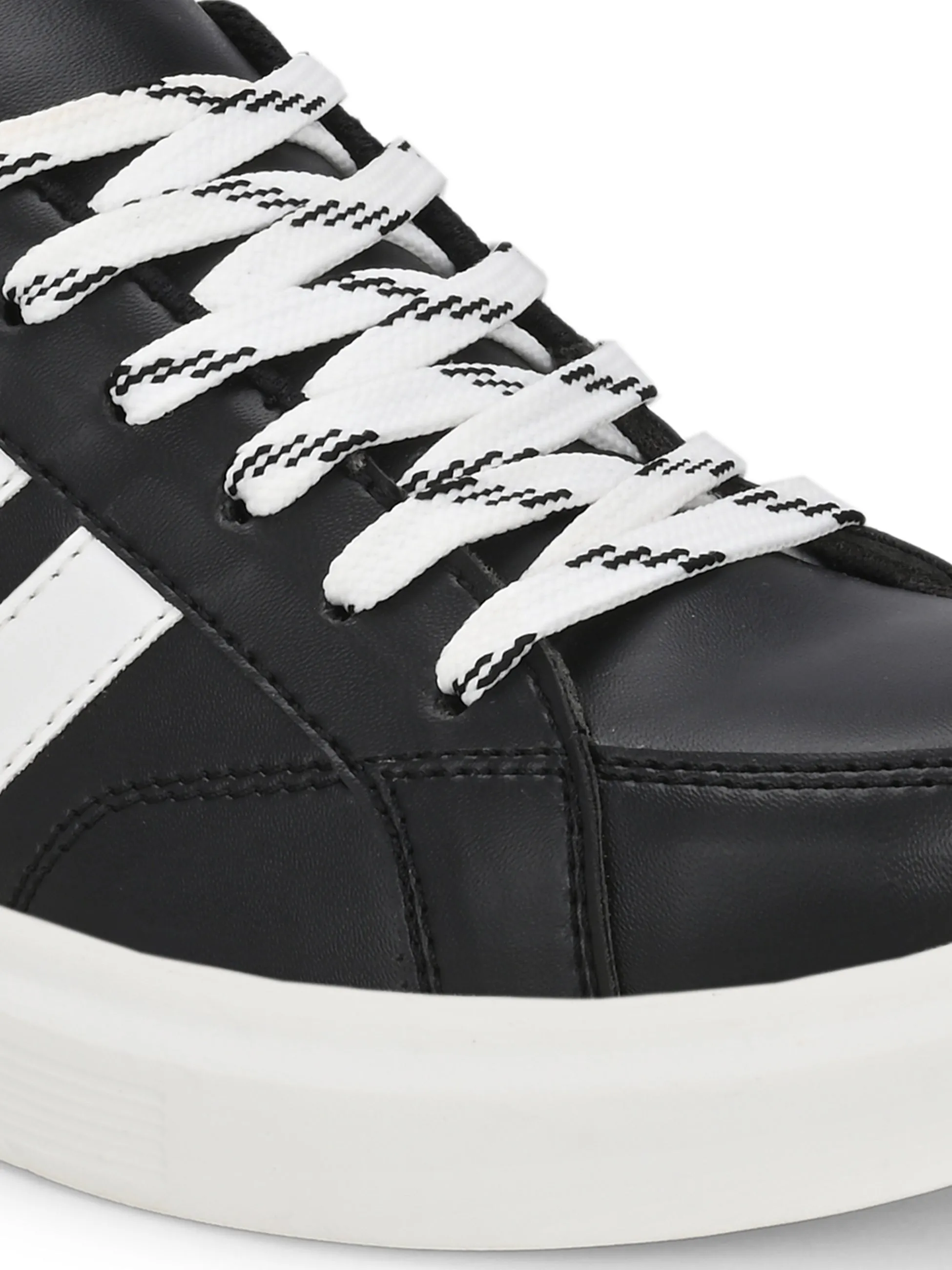 EL PASO Faux Leather Casual Lace Up Sneakers For Women