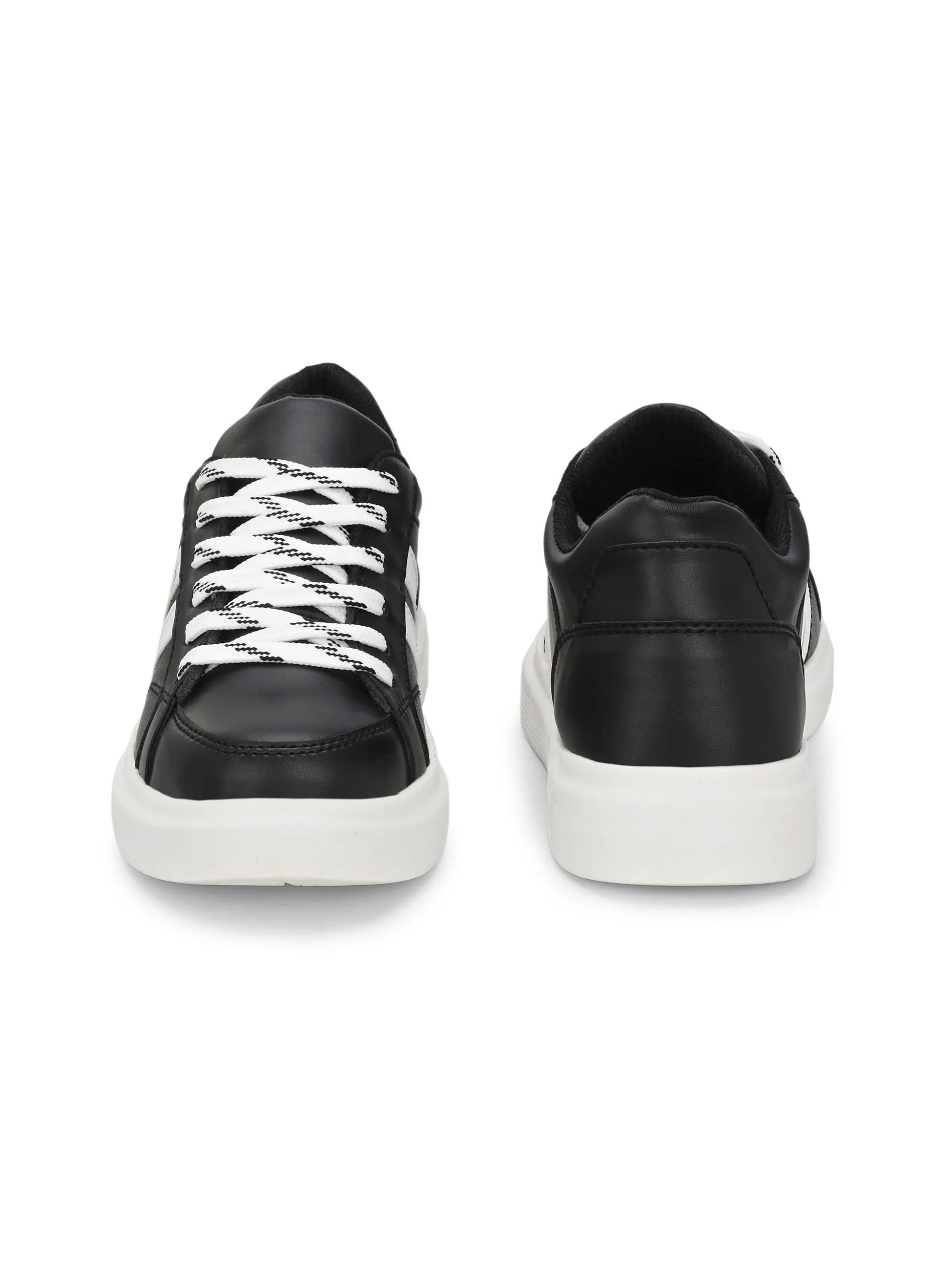 EL PASO Faux Leather Casual Lace Up Sneakers For Women