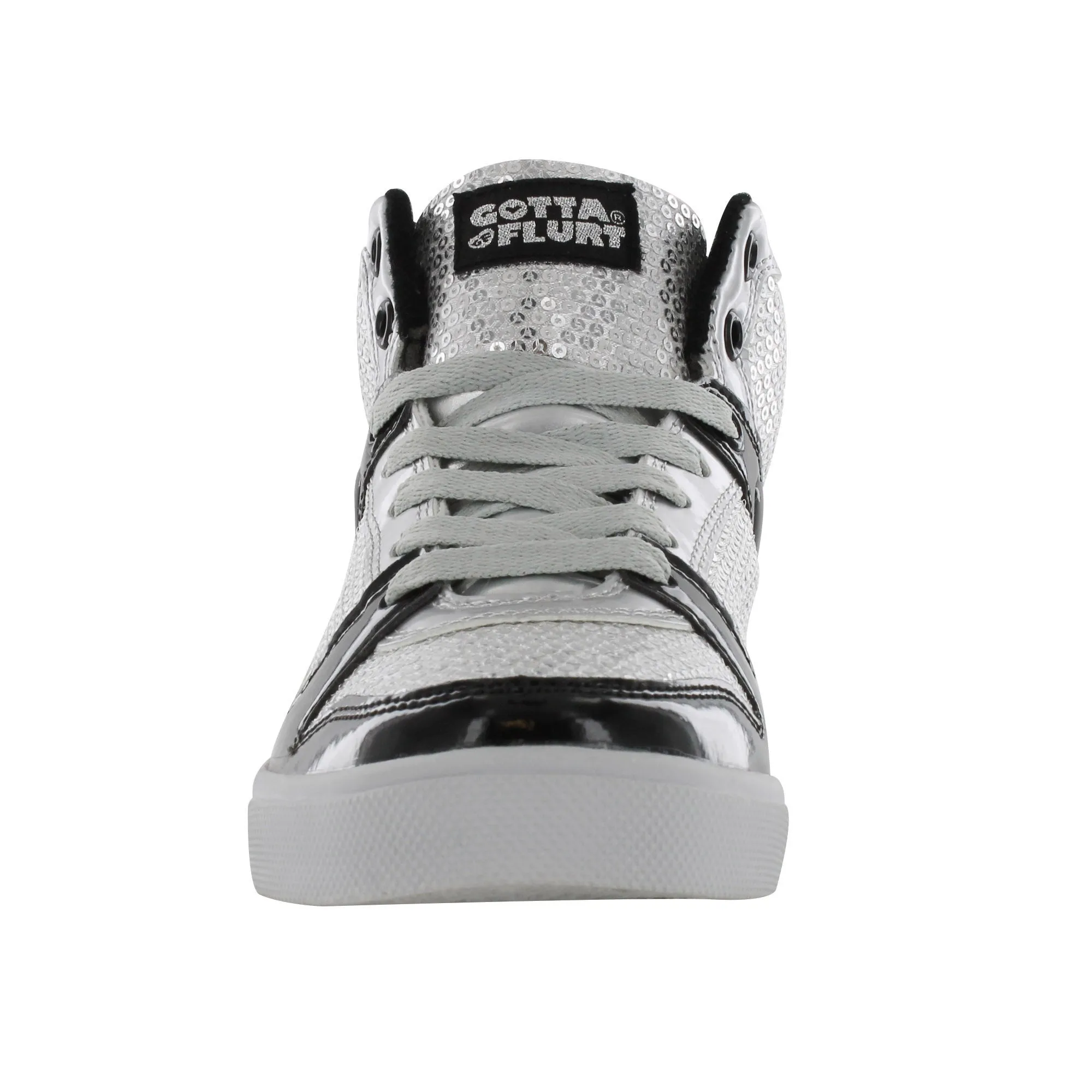 Gotta Flurt Women's Swerve Silver Sequin Hip Hop Dance Sneaker