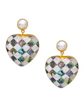 Heart Checkered Earrings