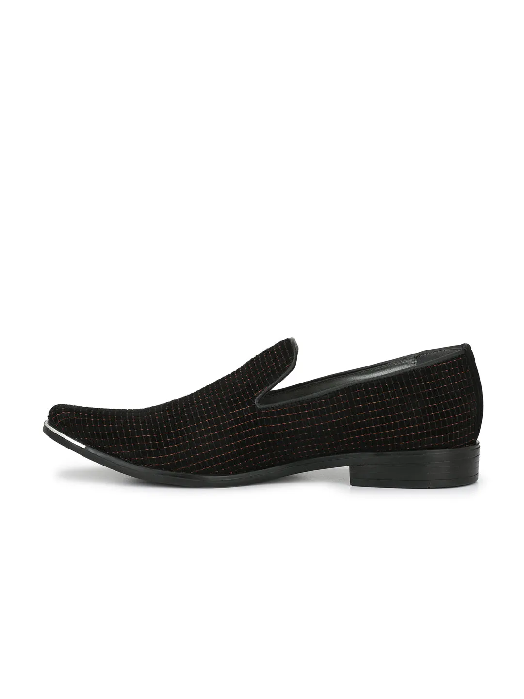 Hitz Black Metalic Slip-on Luxure Shoes