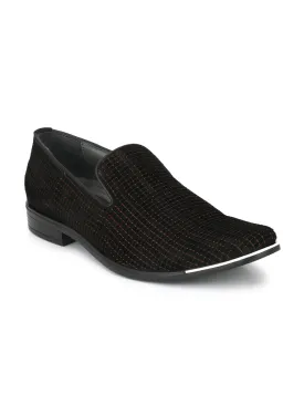 Hitz Black Metalic Slip-on Luxure Shoes