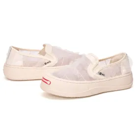 JOY&MARIO Women’s Slip-On Lace Platform in Ivory-87685W