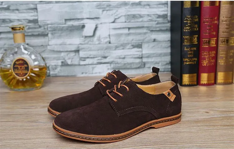 Men Casual Leather Chaussure Homme Shoes Brown