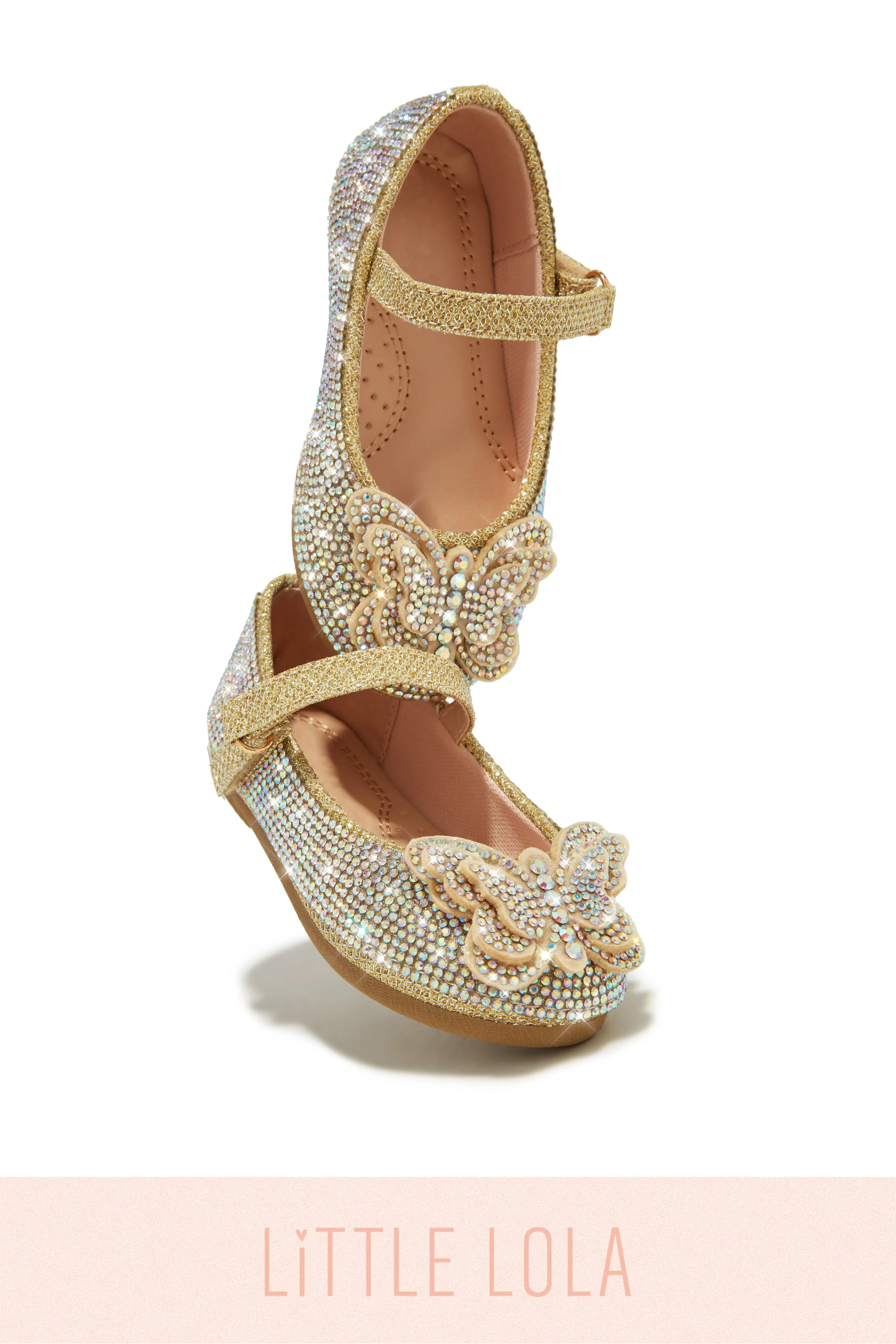 Mini Sweet Fantasy Embellished Flats - Gold