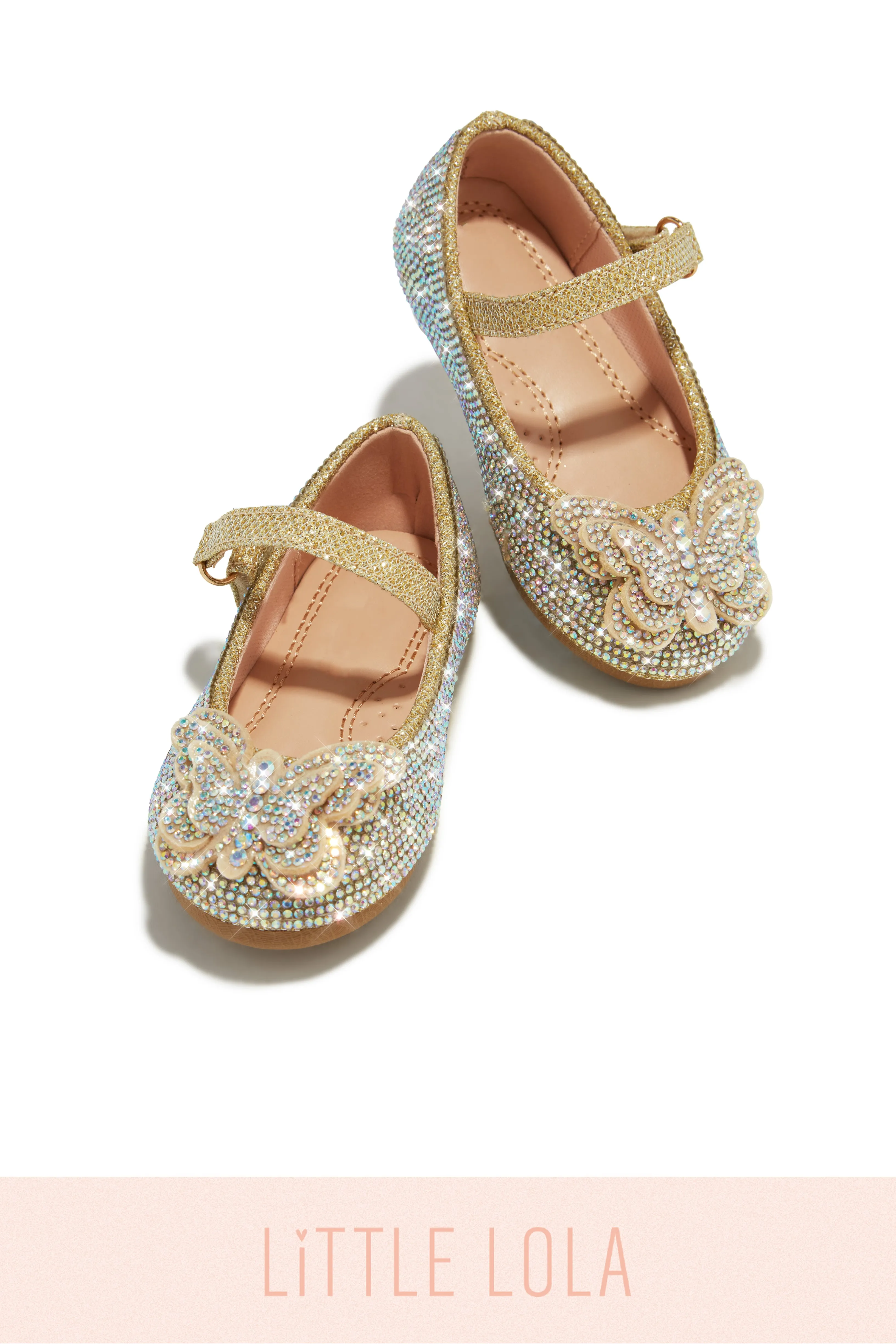 Mini Sweet Fantasy Embellished Flats - Gold