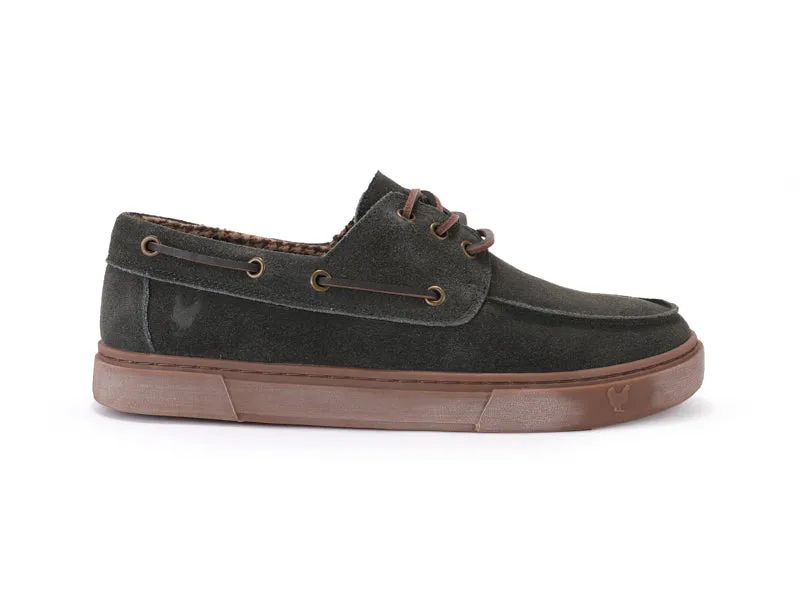 Mylos Forest Green Suede Lace Up Mocs for Men