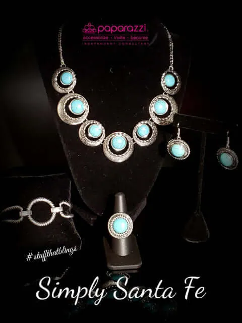 Paparazzi Accessories  -  The Simply Santa Fe Collection #SSF-0819 - Fashion Fix Blue Necklace August 2019