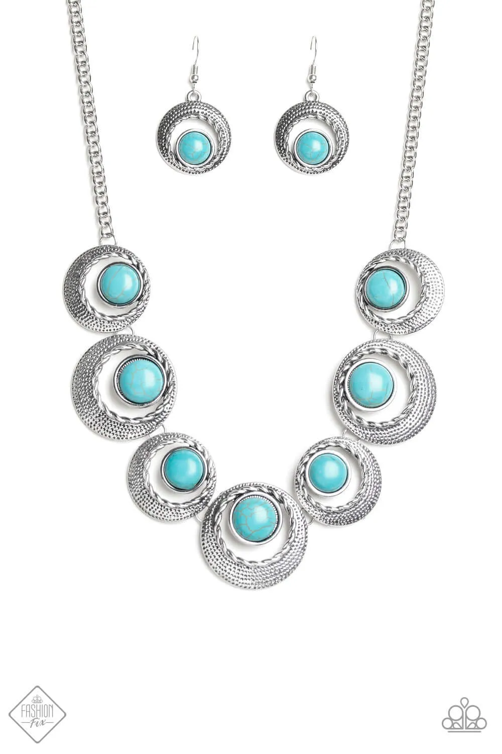 Paparazzi Accessories  -  The Simply Santa Fe Collection #SSF-0819 - Fashion Fix Blue Necklace August 2019