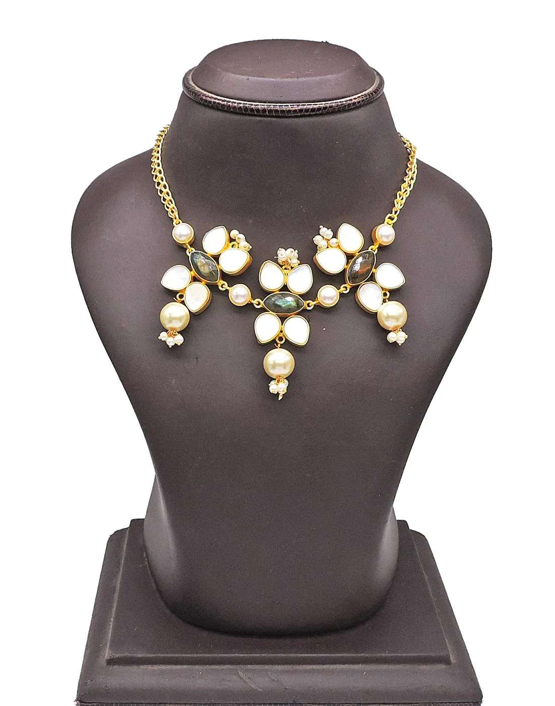 Pearl Flower Trio Necklace