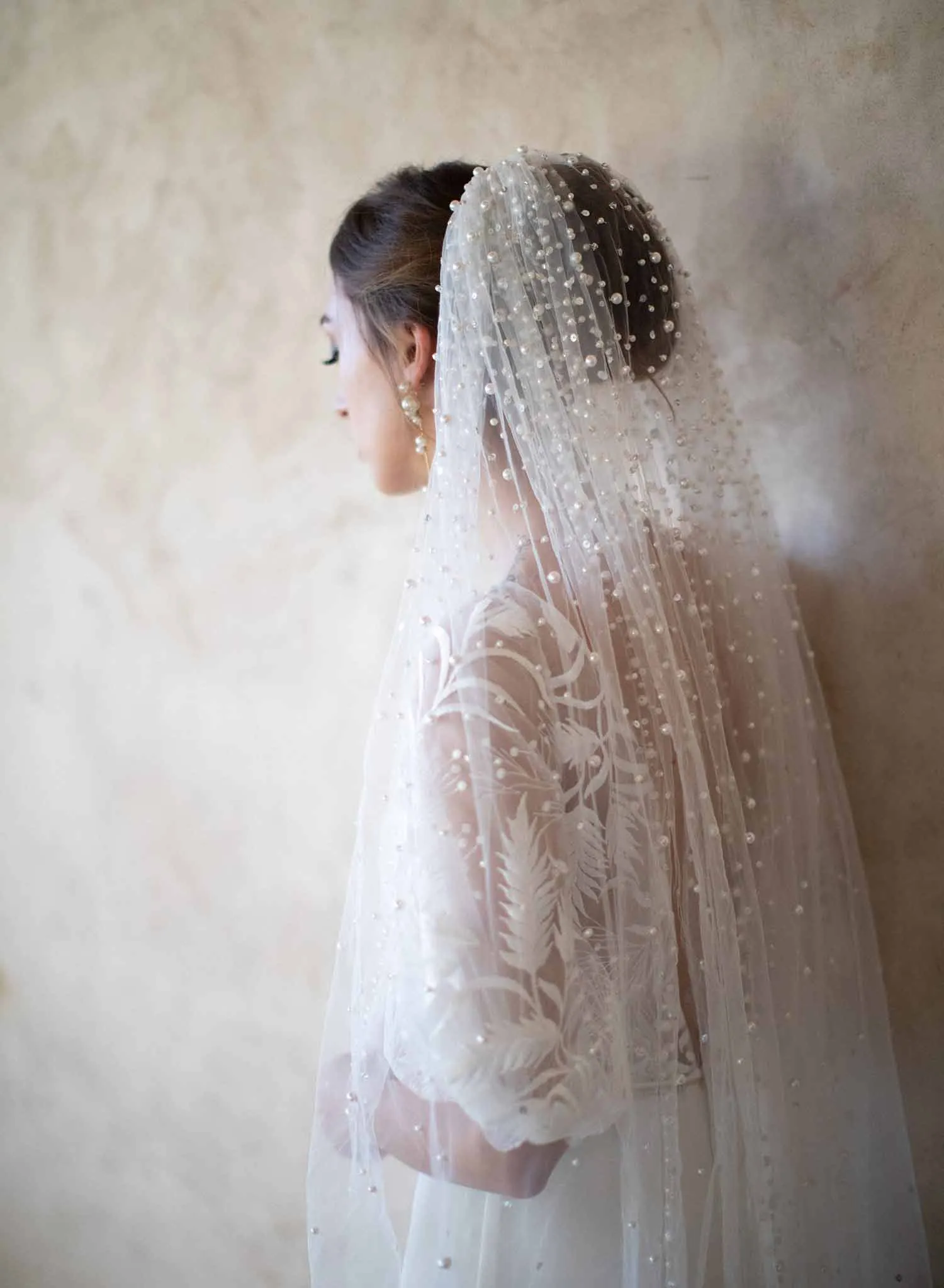 Pearl showers bridal train veil - Style #2065