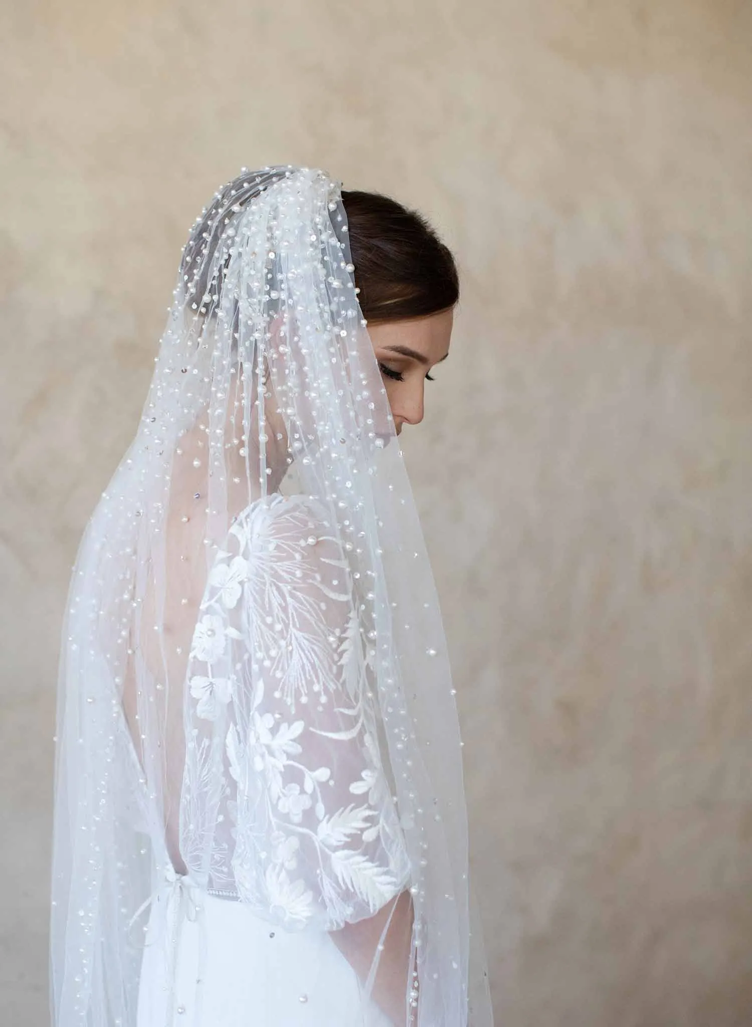 Pearl showers bridal train veil - Style #2065