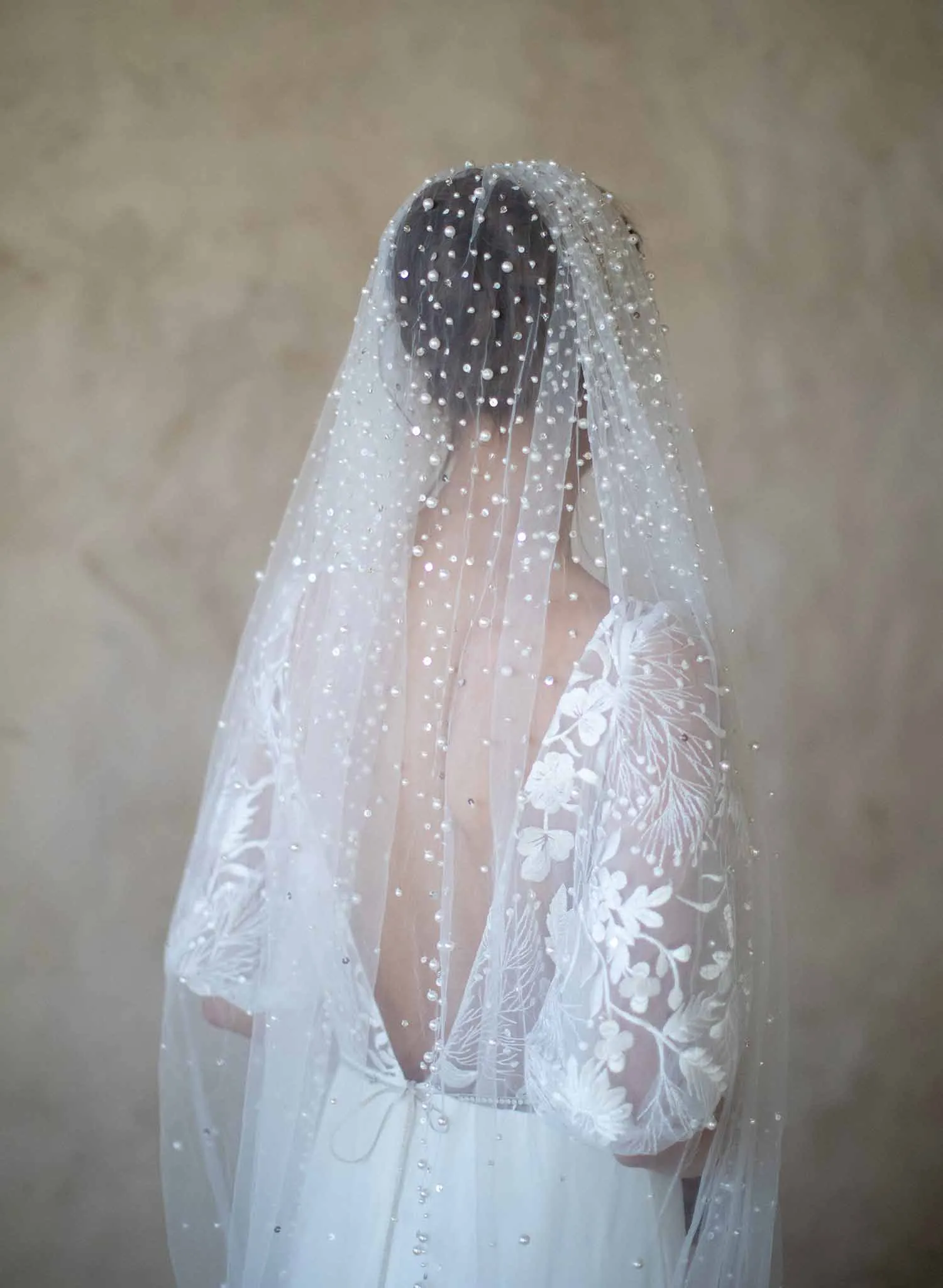 Pearl showers bridal train veil - Style #2065