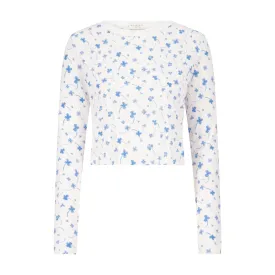 Polkadot BLUE CLOVER Print NELL CROP SLOUCHY