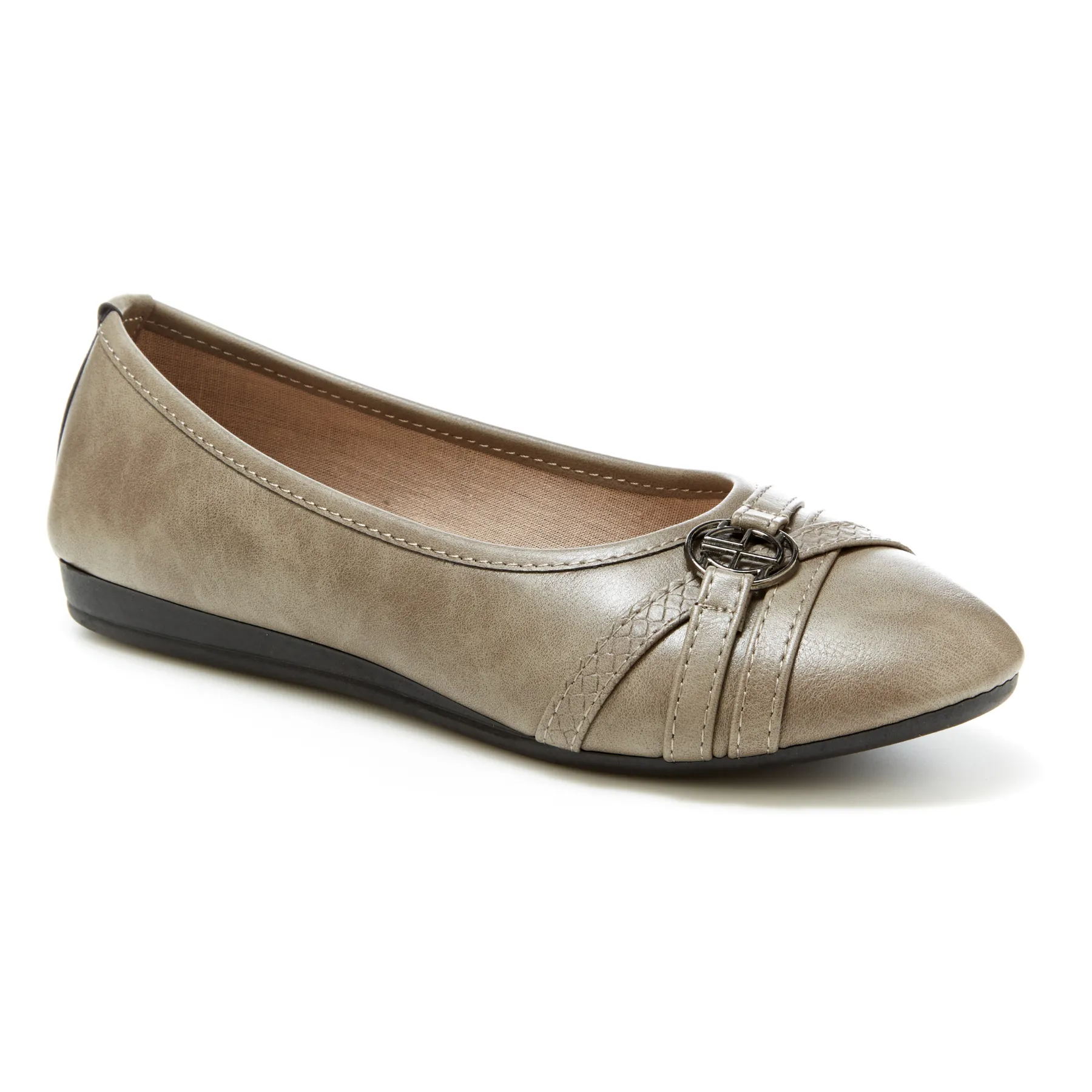 Round Toe Ornament Strap Ballet Flats (Alina)