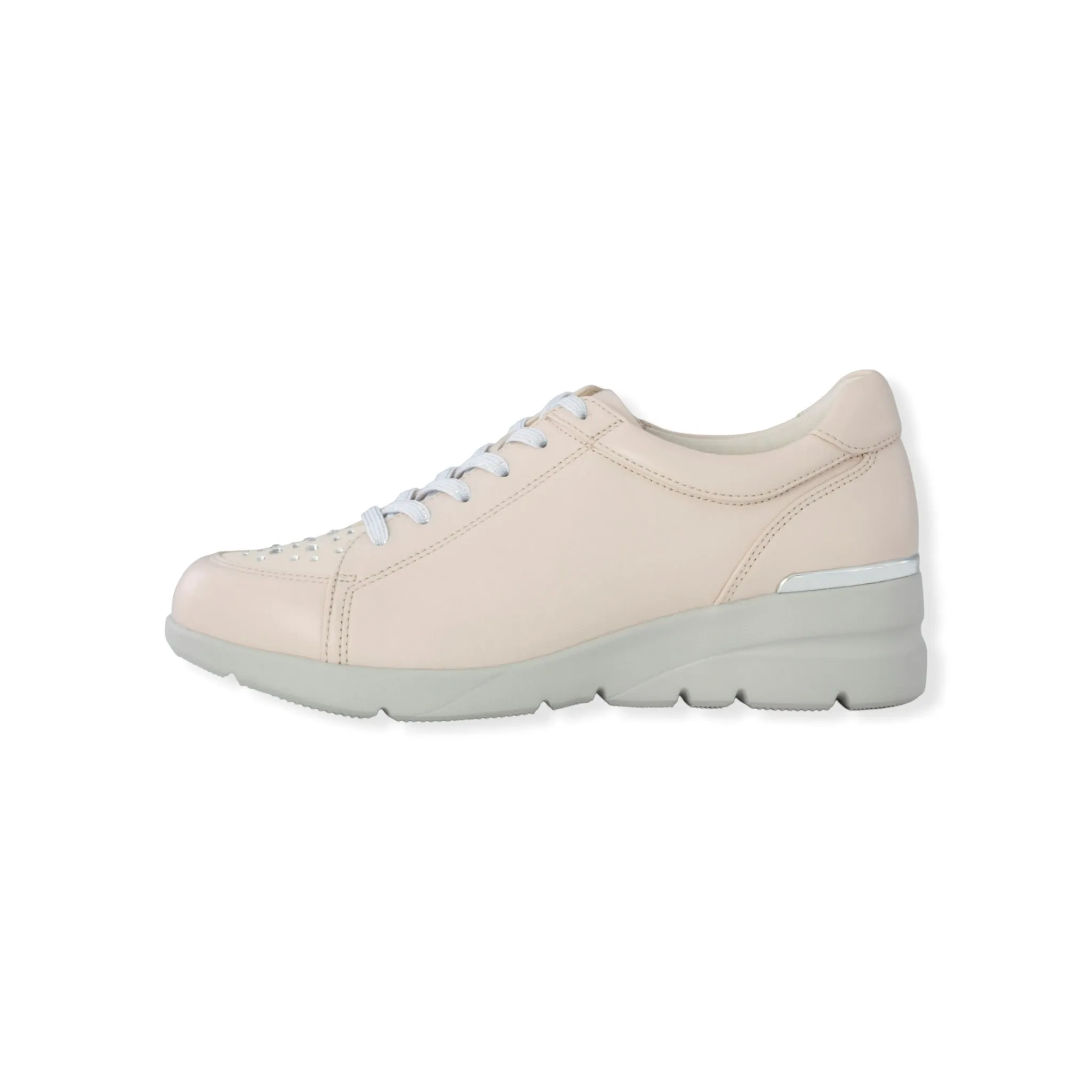 Sheepskin Raised heel sneakers with Swarovski crystal #FJ032