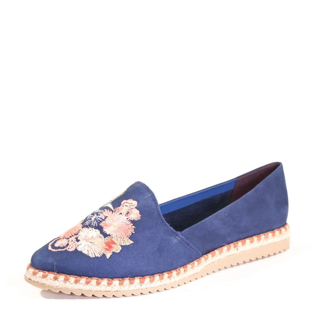 Sutton Suede Embroidered Espadrille