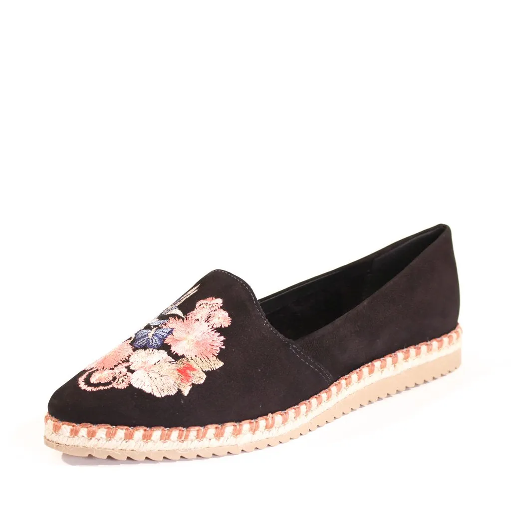 Sutton Suede Embroidered Espadrille