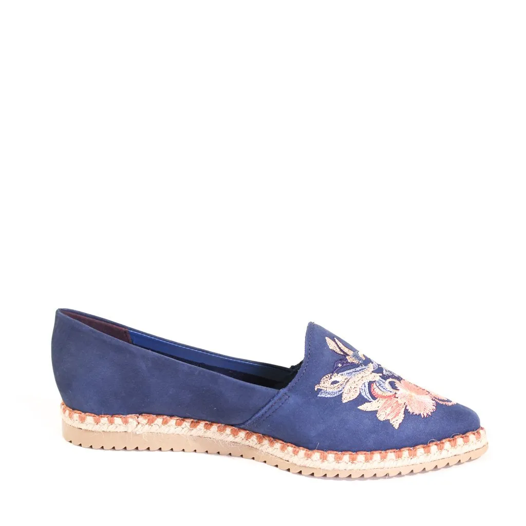 Sutton Suede Embroidered Espadrille