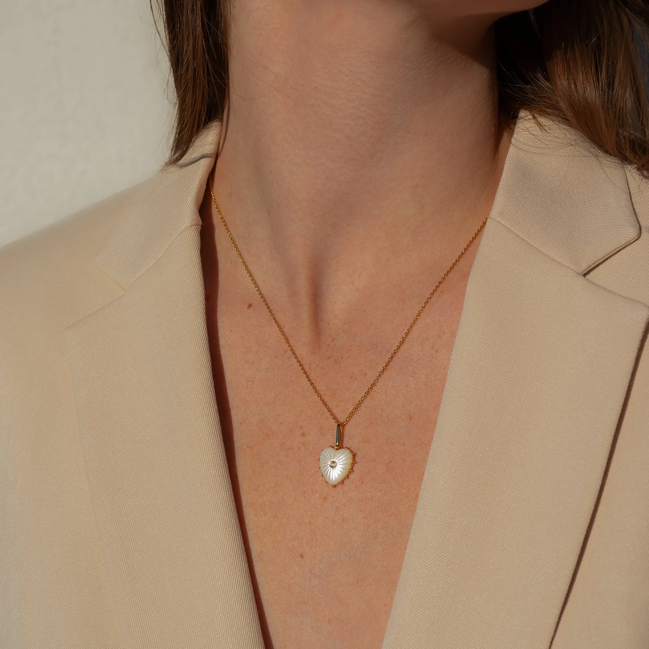 THATCH Isabel Mother of Pearl Heart Necklace