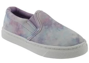 Toddler Girls Cloud Tie Dye Printed Faux Leather Sneaker