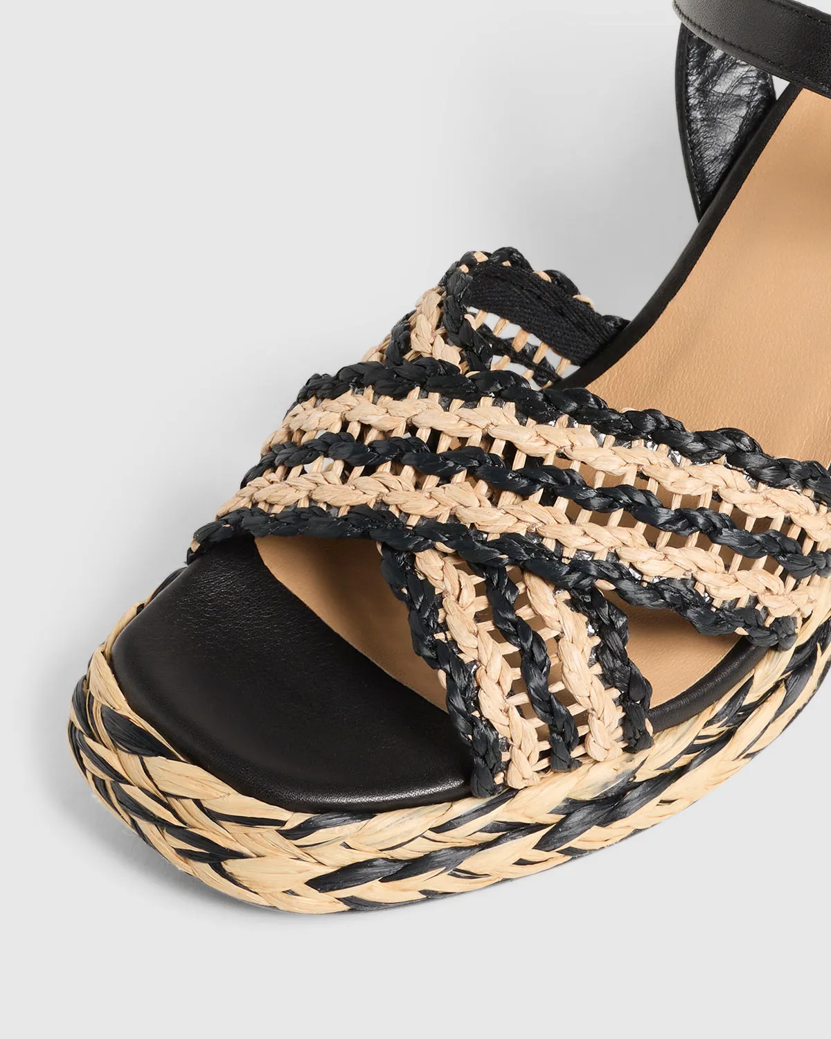 Vicen Black/Natural Platform Sandal